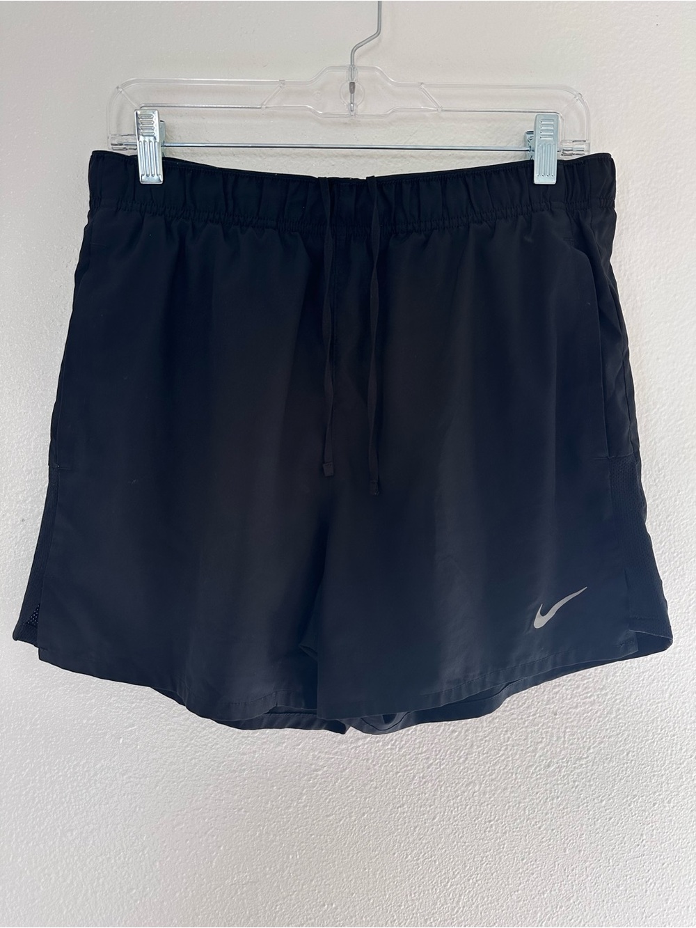 Nike Black Athletic Running Shorts with Reflective Swoosh